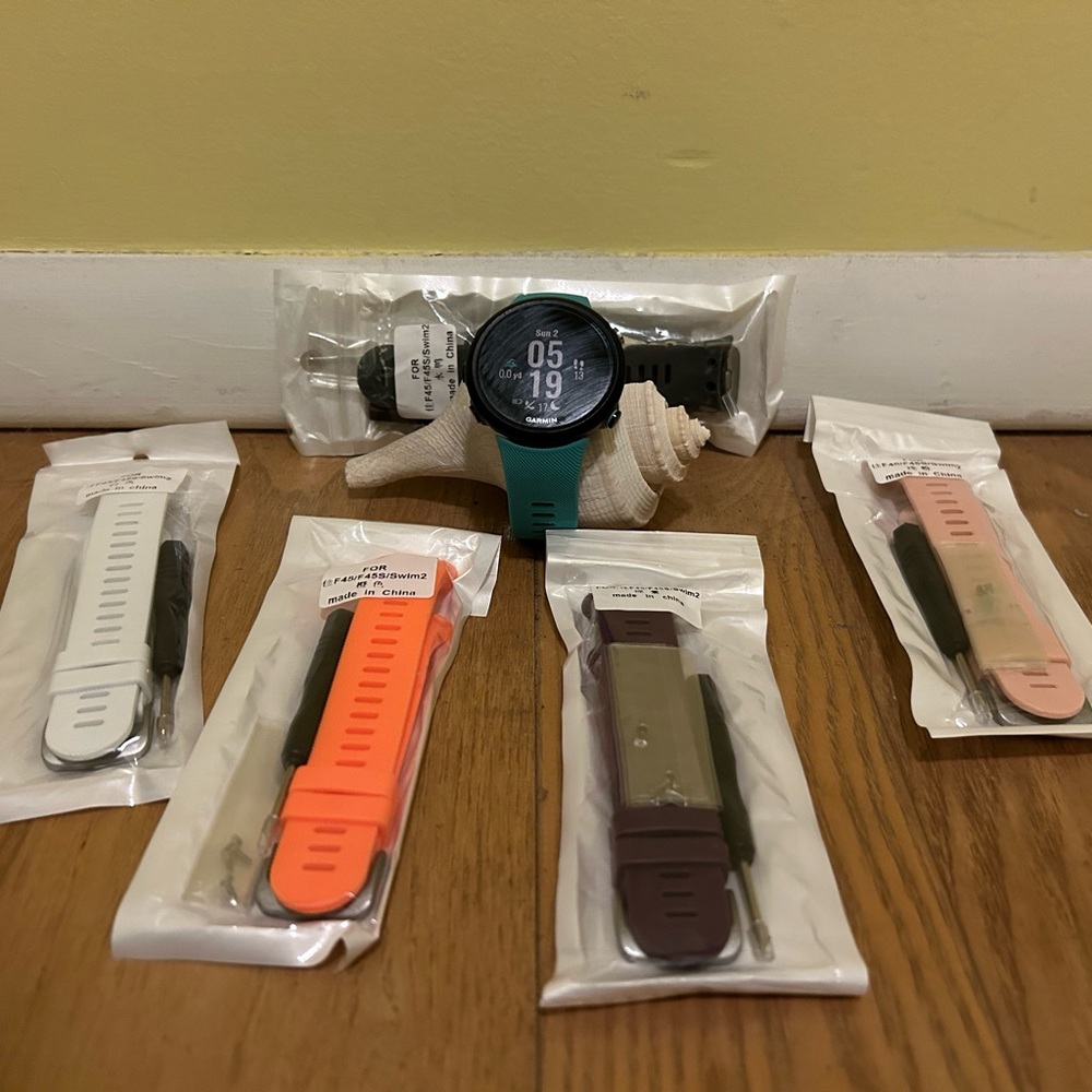 GARMIN SWIM 2 WATCH with Brand New Garmin F45, F45S, and SWIM 2 Watch Bands